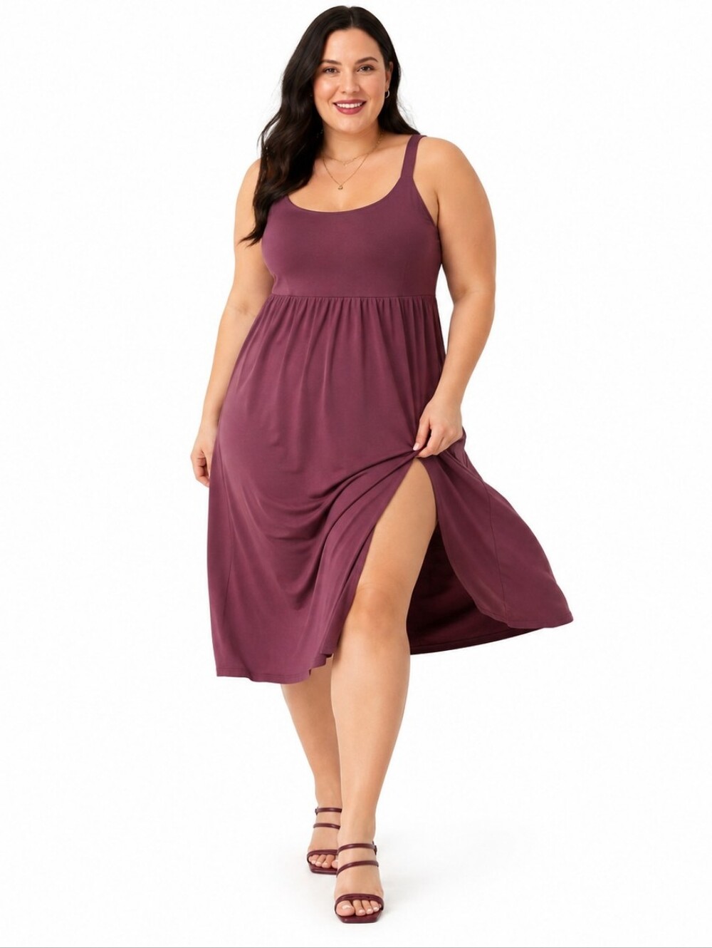 HALARA Plum Midi Tank Dress